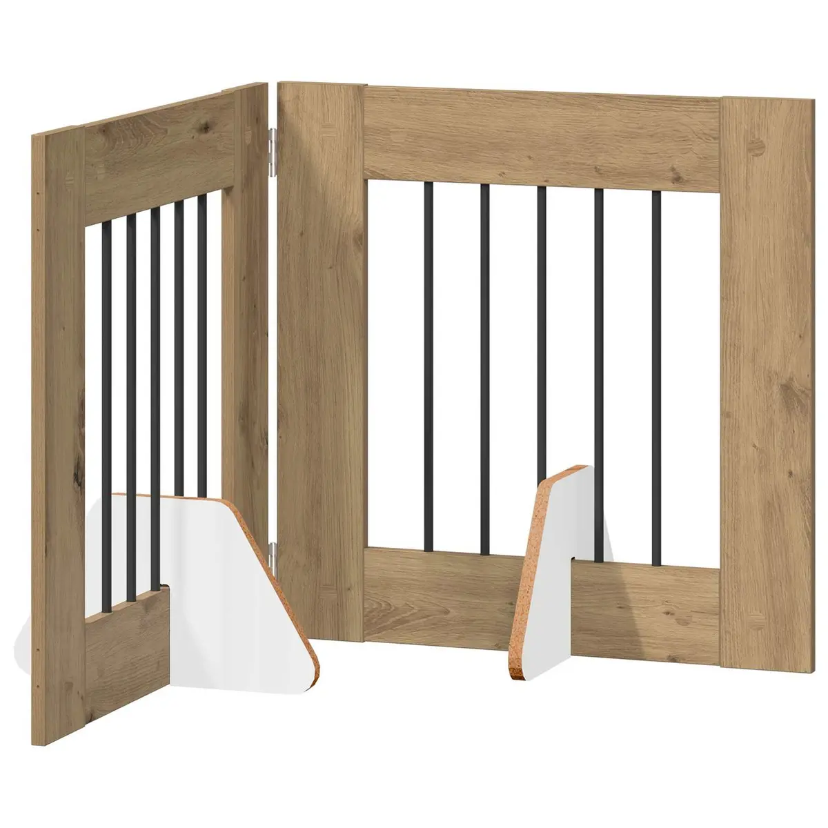 Foldable Dog Gate 120.5cm Brown Indoor Fence