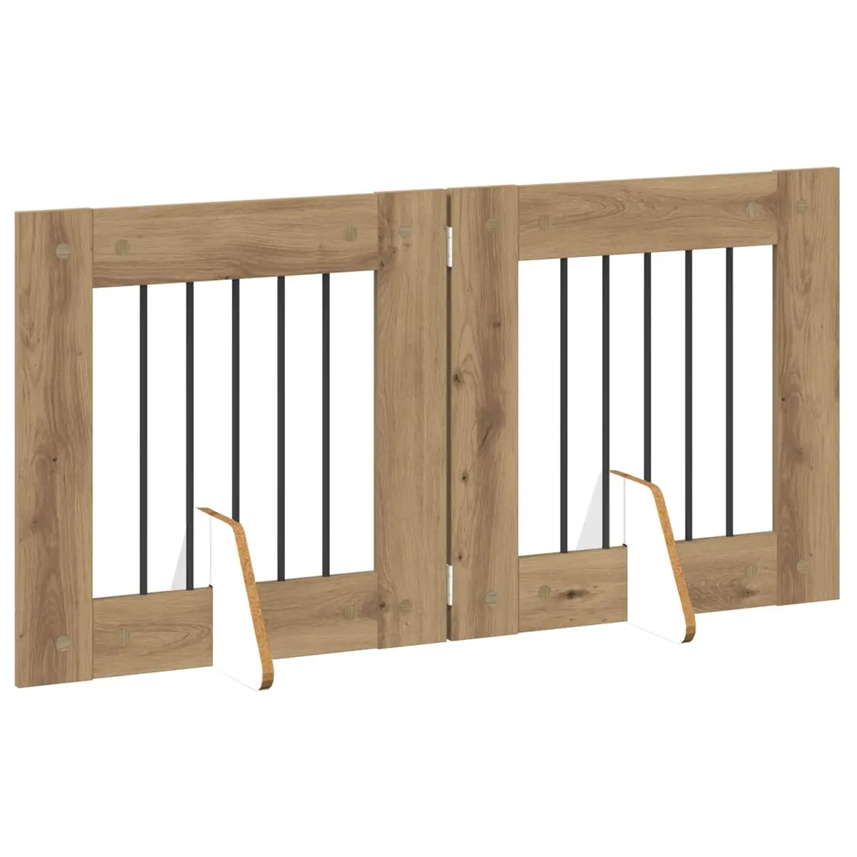 Foldable Dog Gate 120.5cm Brown Indoor Fence
