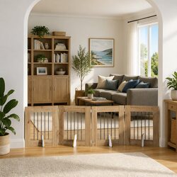Durable Foldable Dog Gate with 4 Panels for Pets