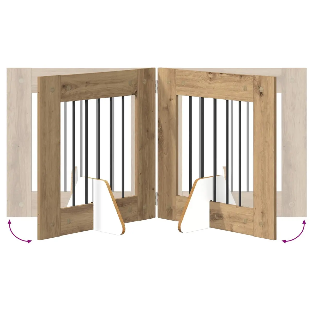 Foldable Dog Gate with 4 Panels for Pets