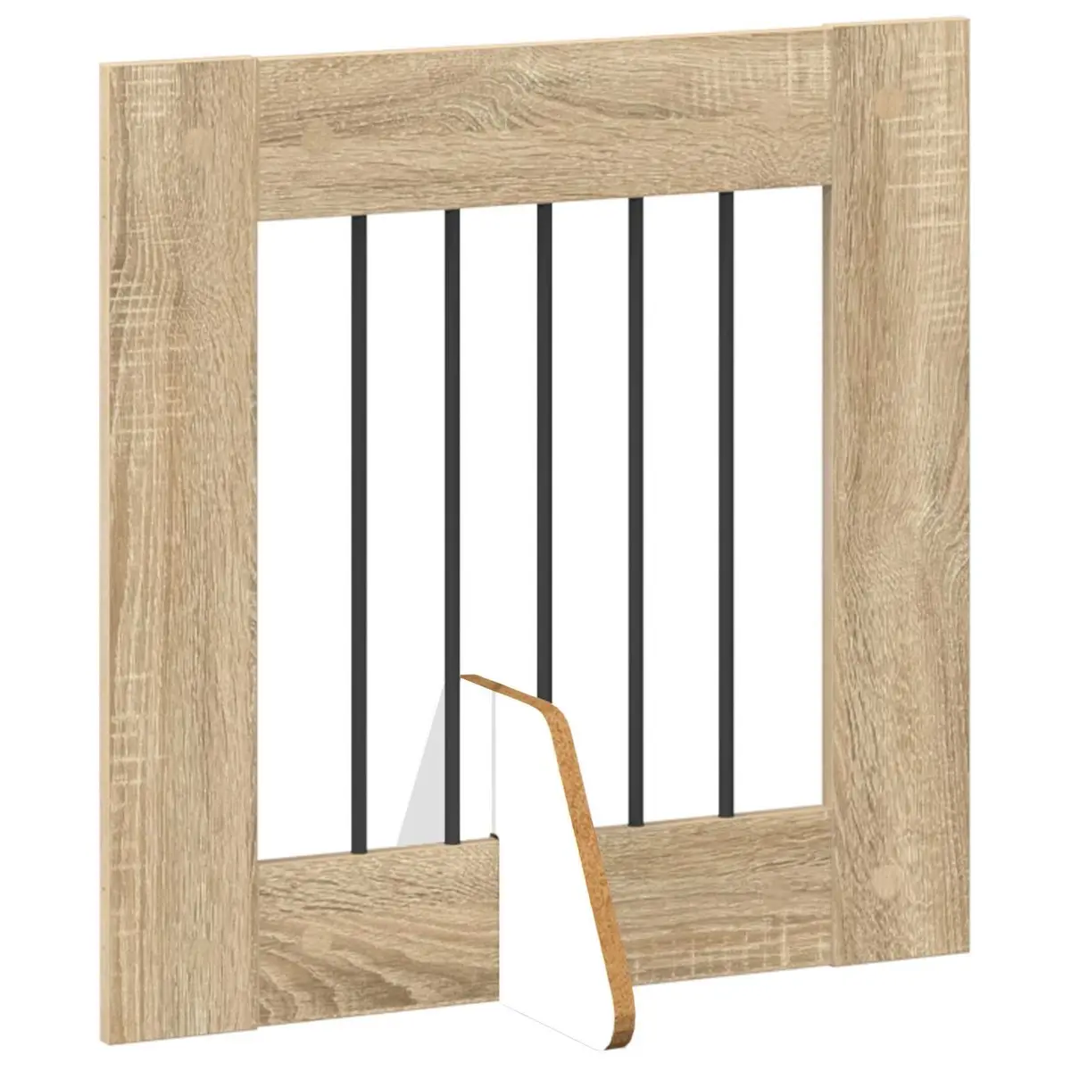 Foldable Dog Gate Engineered Wood Galvanized Steel 362cm Sonoma Oak 6 pcs