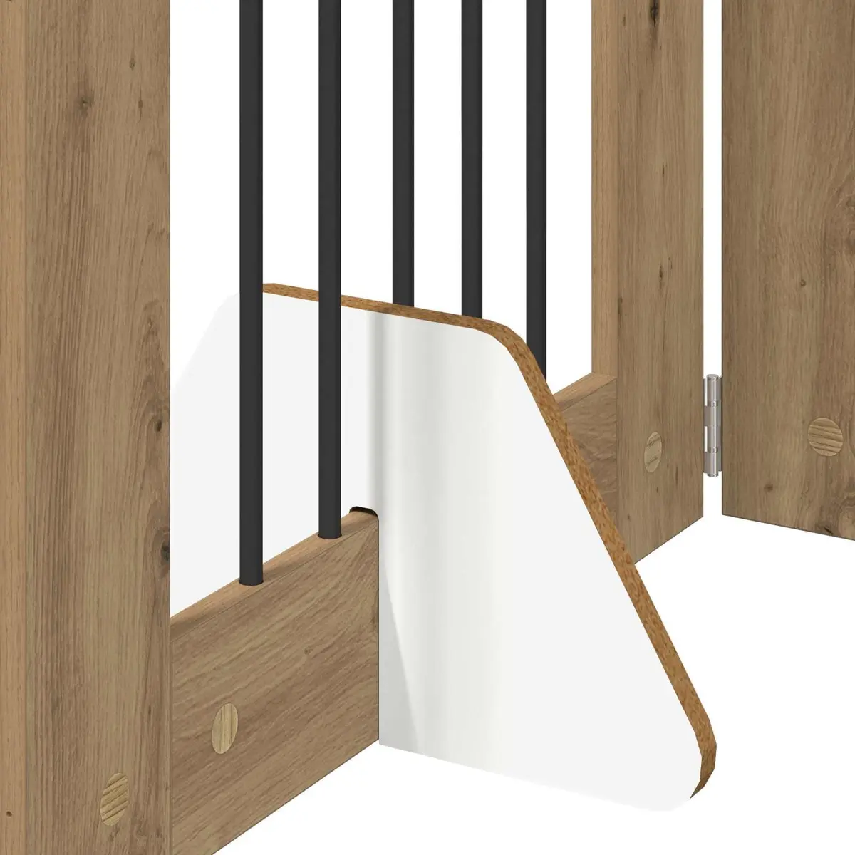 Foldable Dog Gate with 8 Panels in Brown