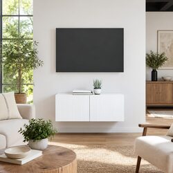 Stylish White TV Wall Cabinet Set for Modern Living Rooms
