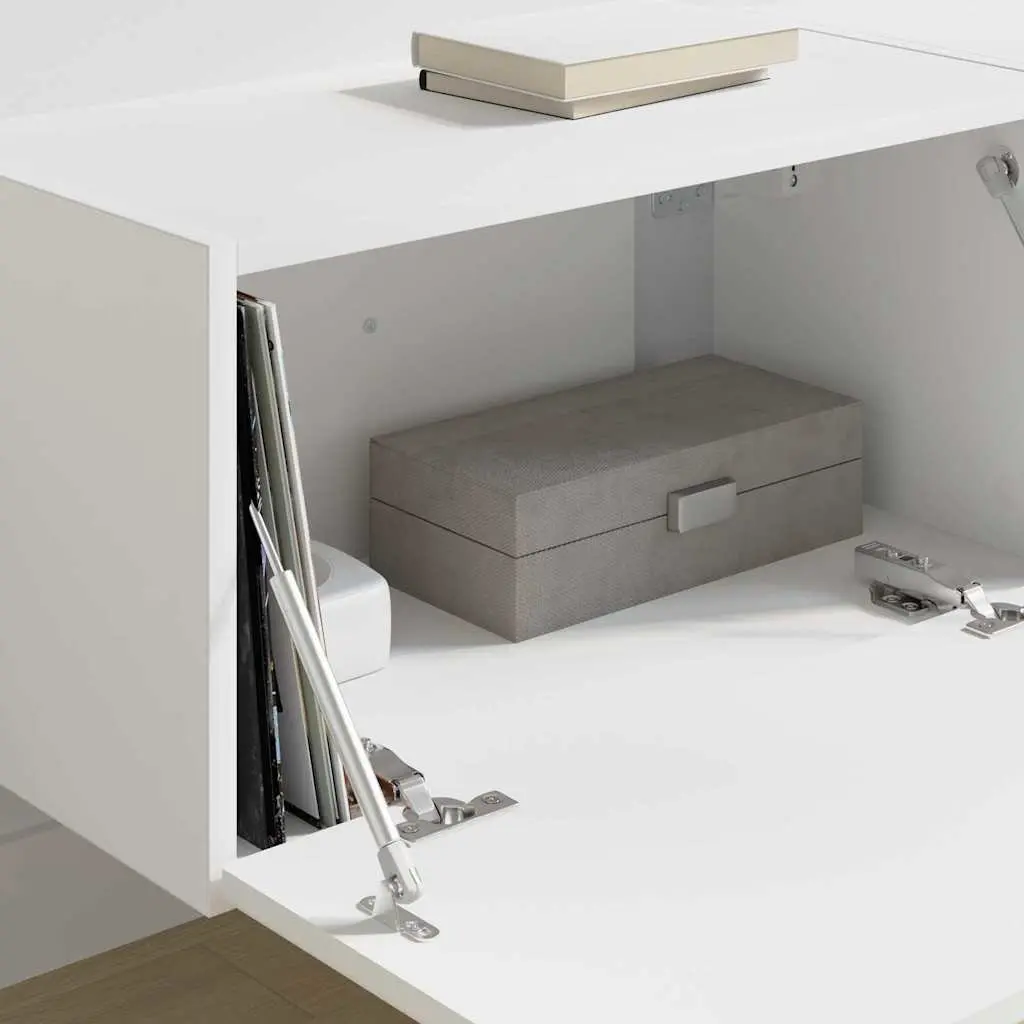 TV Wall Cabinet Engineered Wood 60 x 31 x 29.5 cm White 2 Pieces