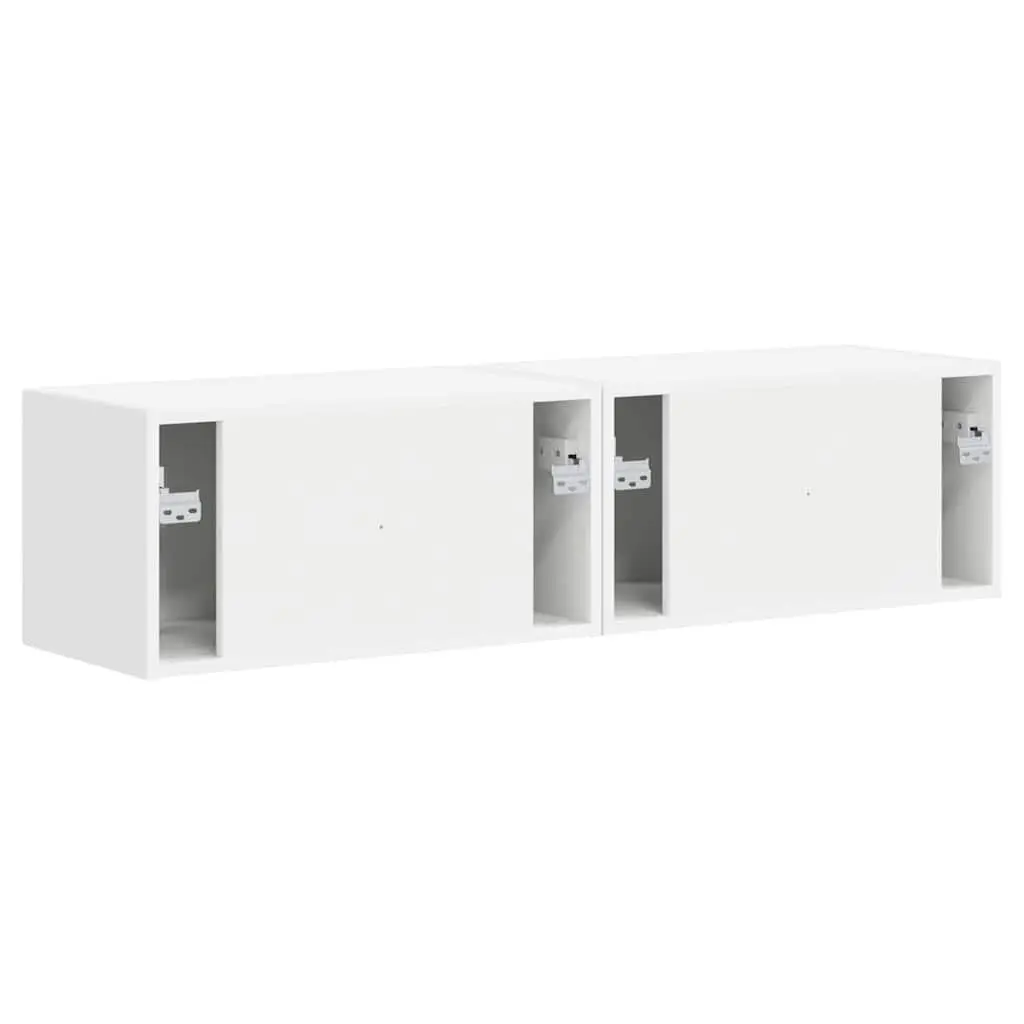 TV Wall Cabinet Engineered Wood 60 x 31 x 29.5 cm White 2 Pieces