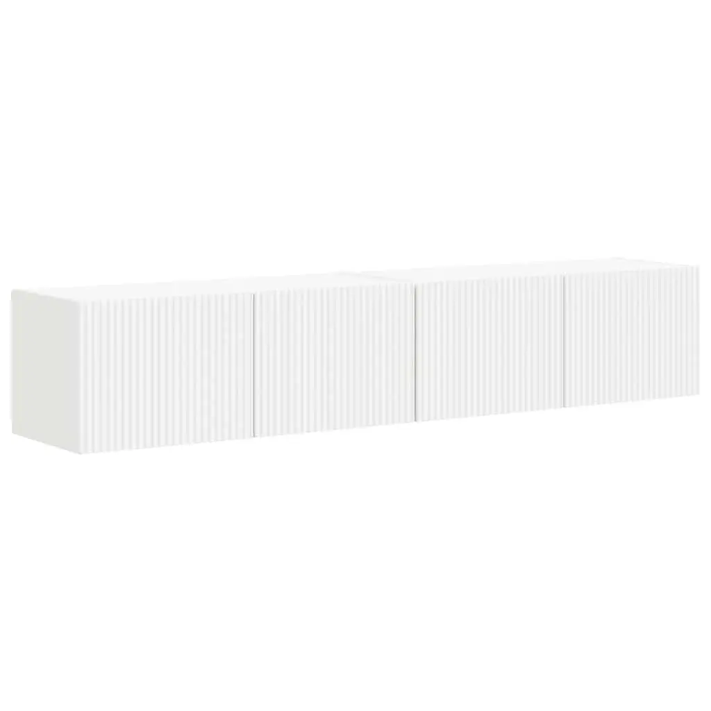White TV Wall Cabinet 2-Piece Modern Set