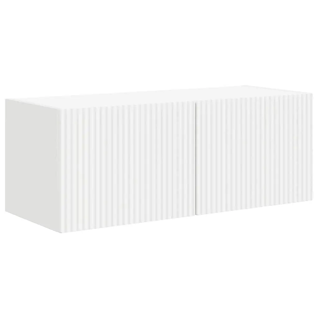 White TV Wall Cabinet 2-Piece Modern Set