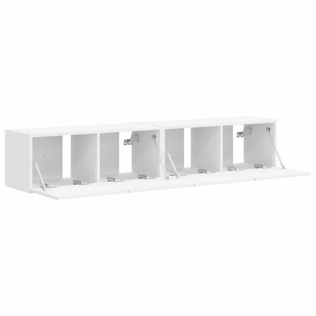 White TV Wall Cabinet 2-Piece Modern Set