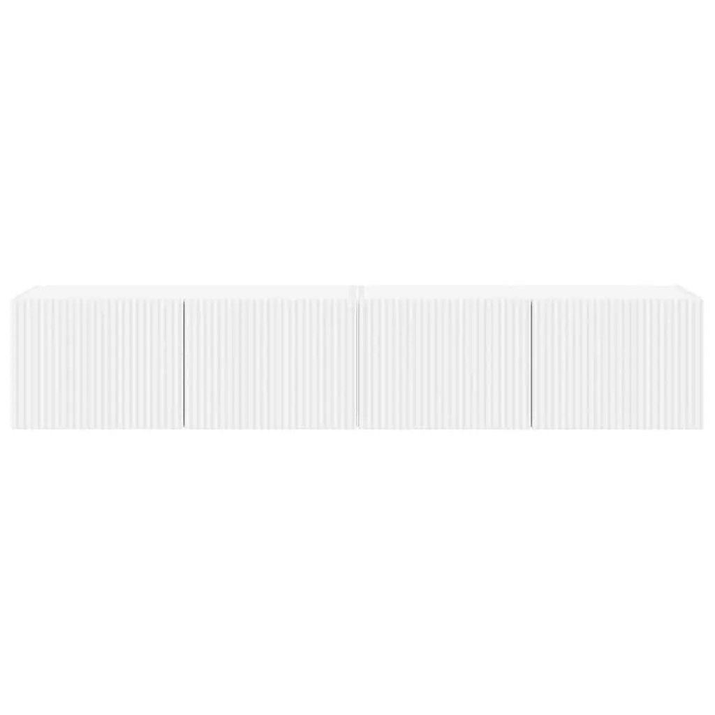 White TV Wall Cabinet 2-Piece Modern Set