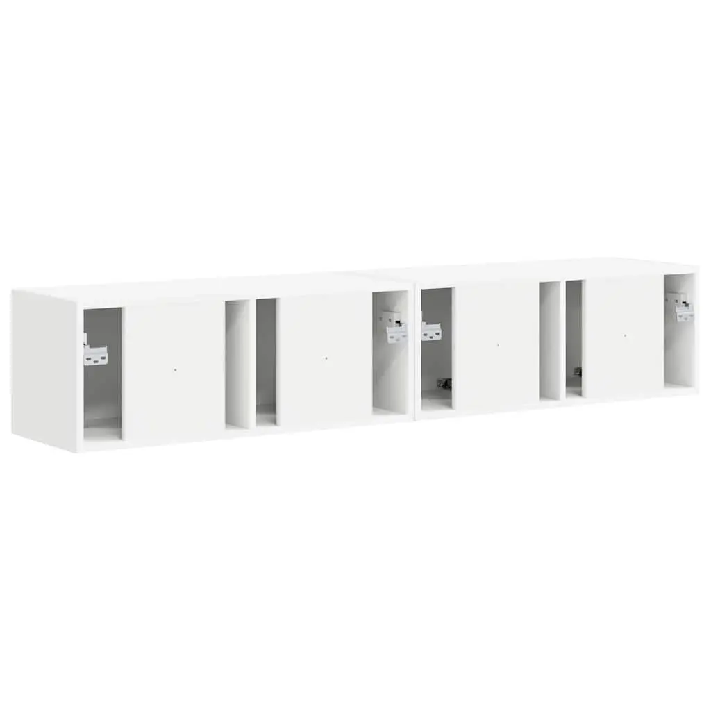 White TV Wall Cabinet 2-Piece Modern Set
