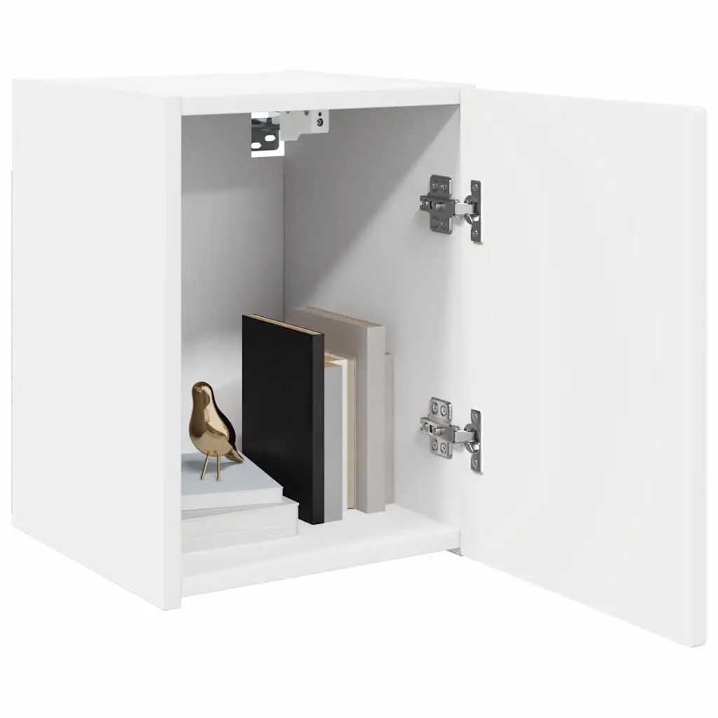 TV Wall Cabinet Engineered Wood 30 x 31 x 40 cm White 2 pcs Wall-Mounted Storage Unit Modern Living Room