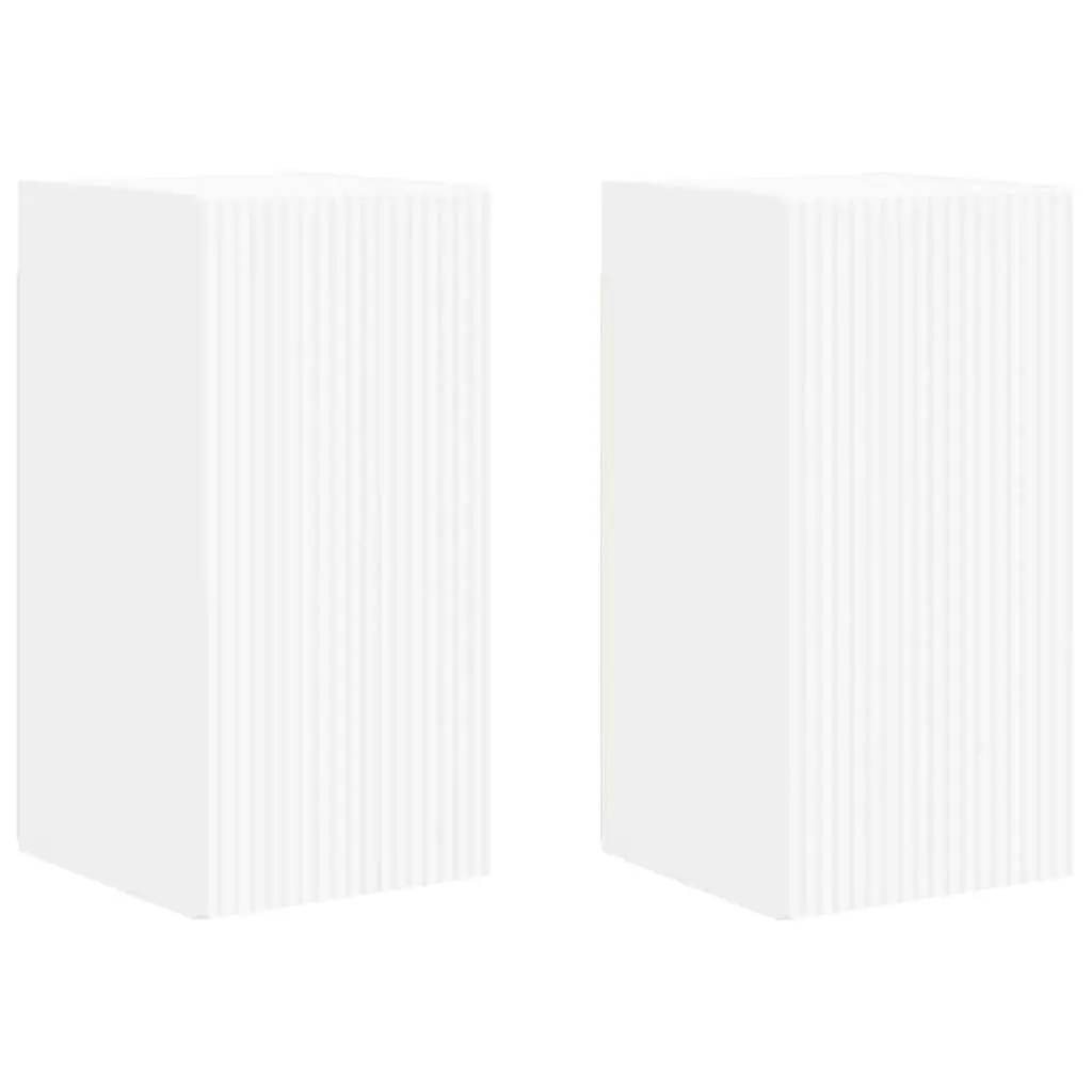 TV Wall Cabinet Engineered Wood 30 x 31 x 60 cm White 2 Piece