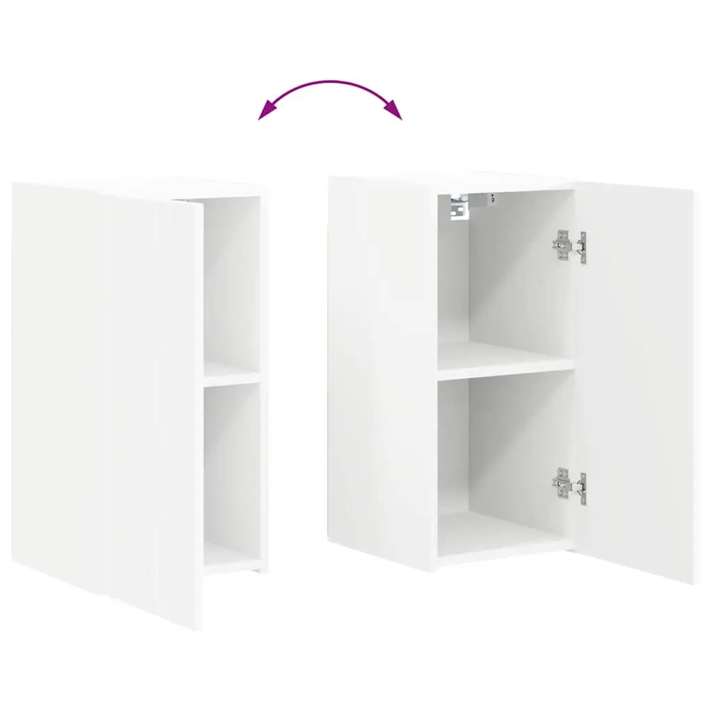 TV Wall Cabinet Engineered Wood 30 x 31 x 60 cm White 2 Piece