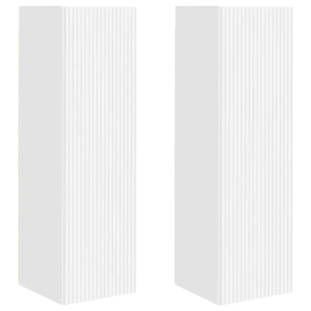 White TV Wall Cabinet Storage Set for Living Rooms