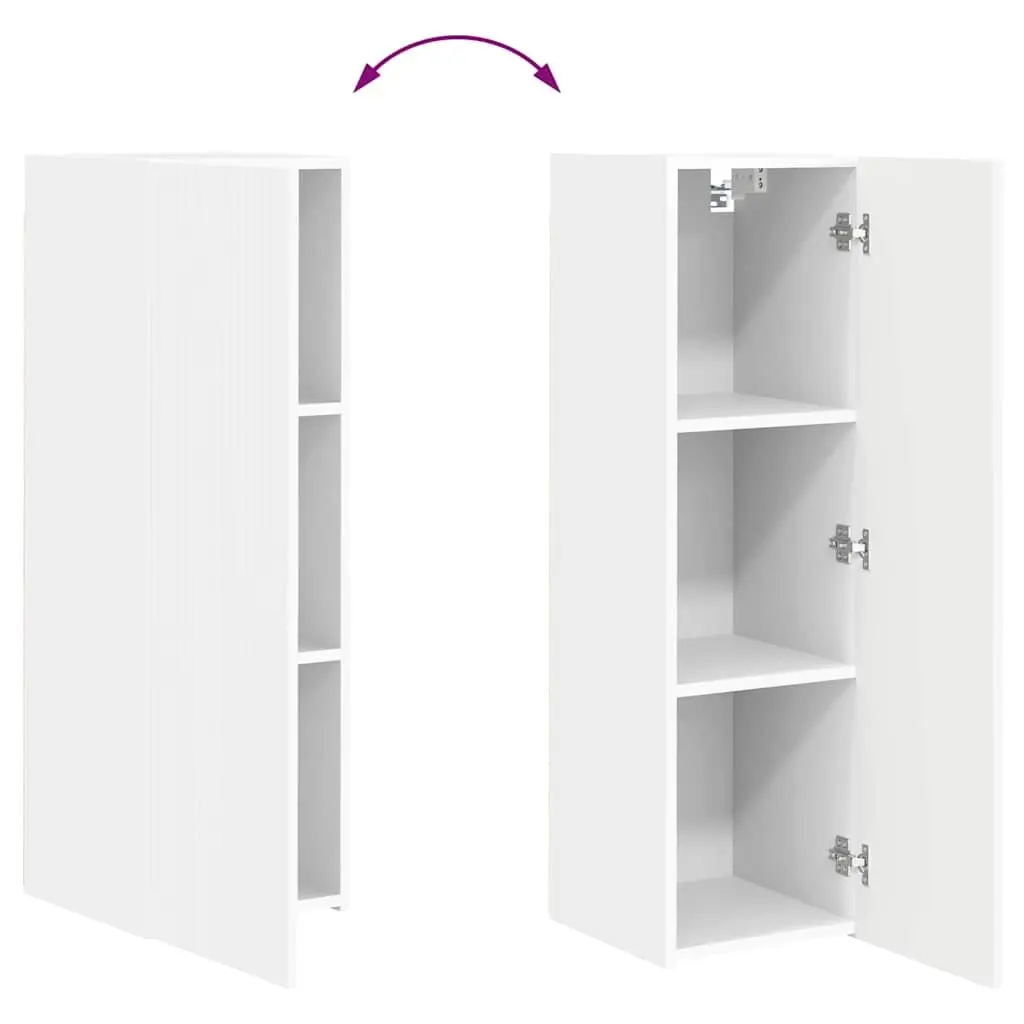White TV Wall Cabinet Storage Set for Living Rooms