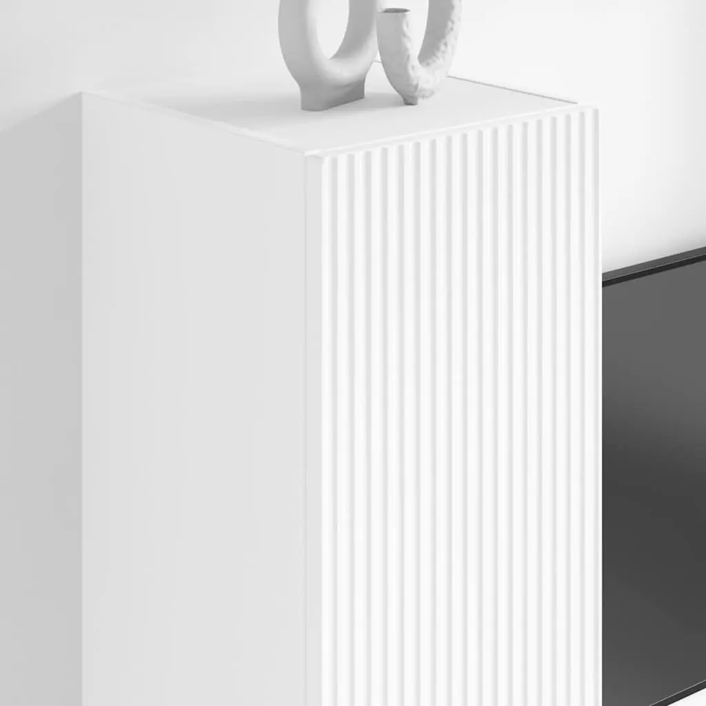 White TV Wall Cabinet Storage Set for Living Rooms