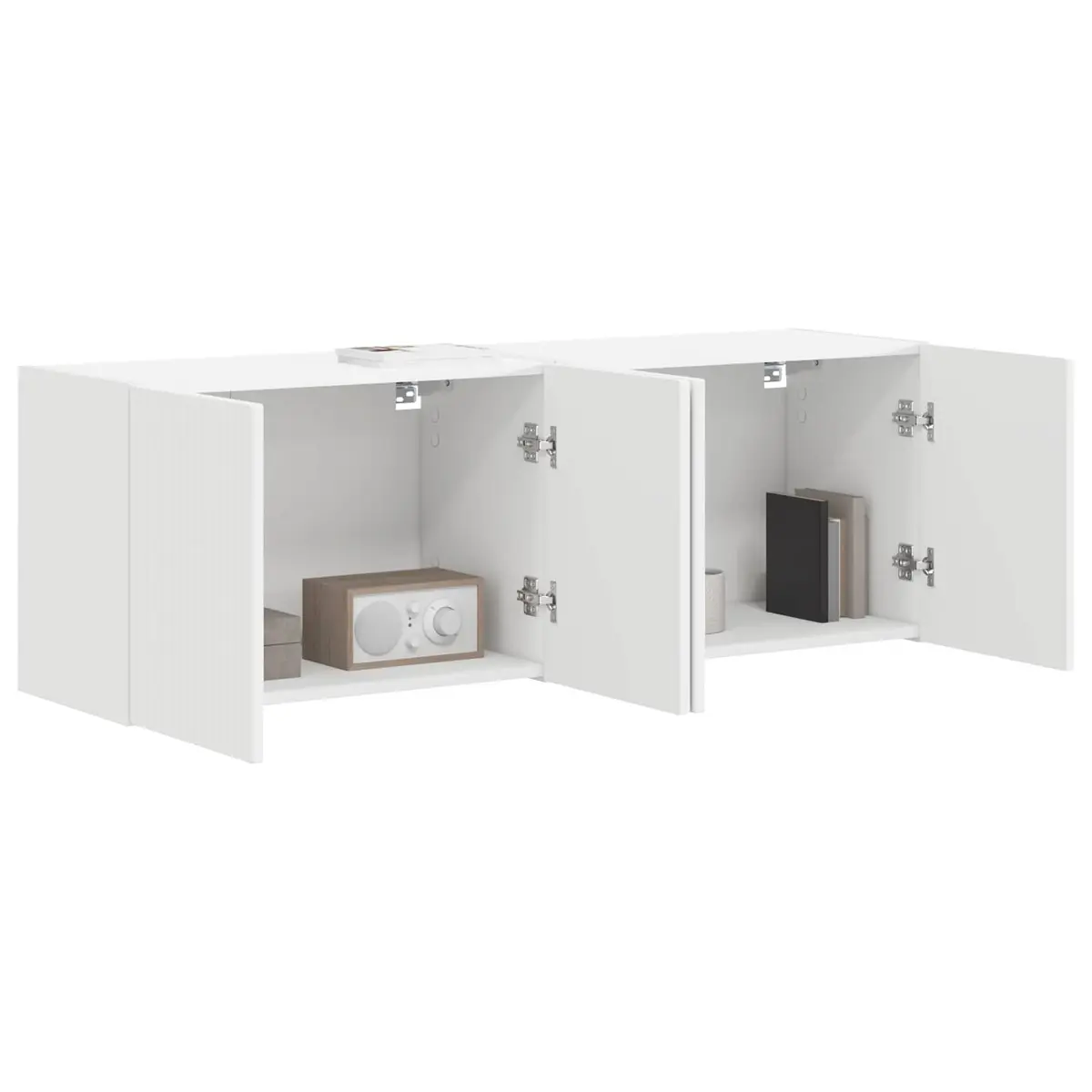 TV Wall Cabinet Engineered Wood 59.5 x 31 x 40 cm White 2 pcs
