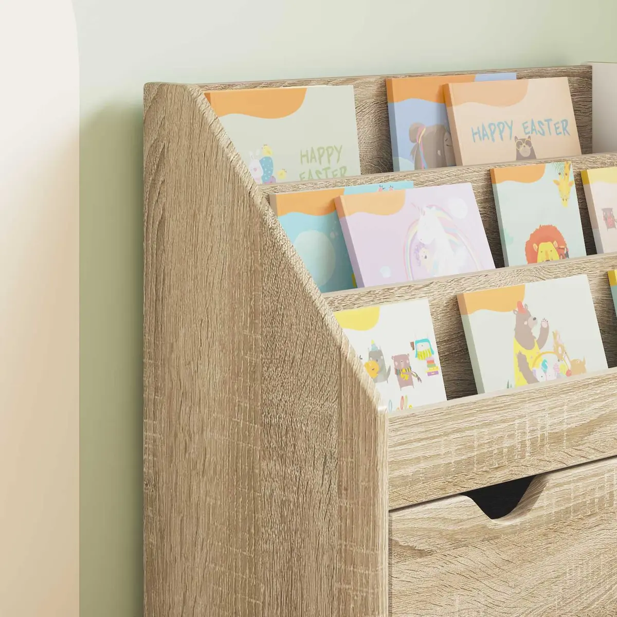 Kids Bookshelf Engineered Wood Free Standing 60 x 29.5 x 69 cm Brown