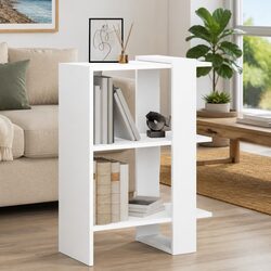 Quality Freestanding White Engineered Wood Bookcase