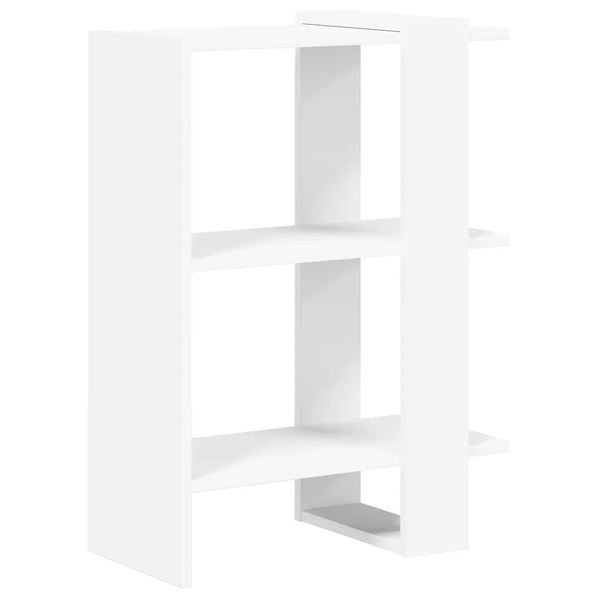 Freestanding White Engineered Wood Bookcase