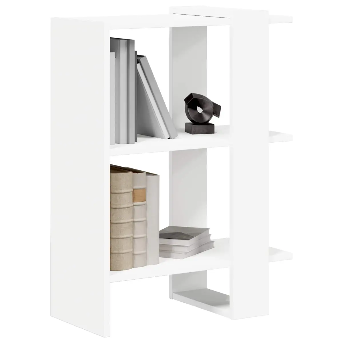 Freestanding White Engineered Wood Bookcase