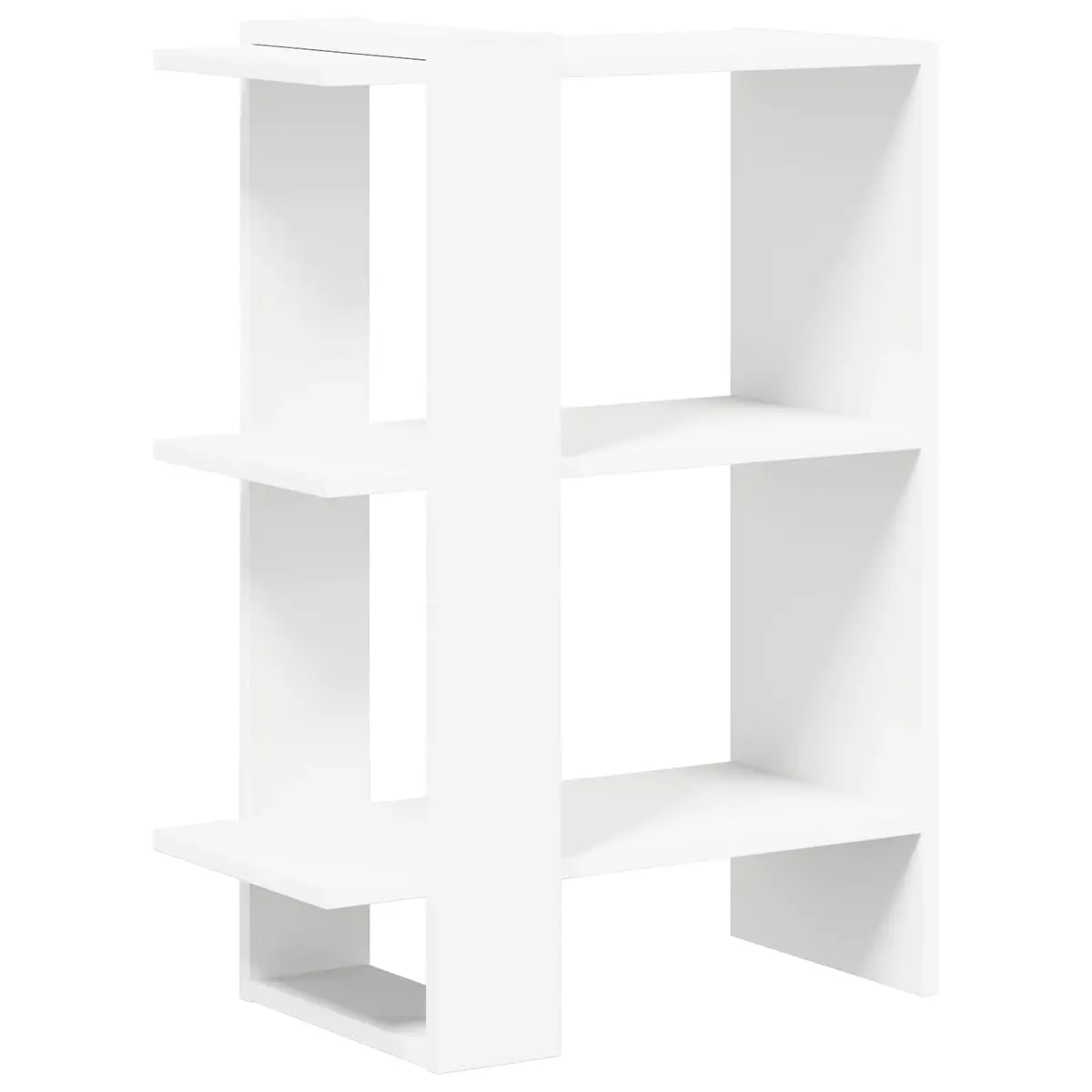 Freestanding White Engineered Wood Bookcase