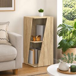 Durable Brown Engineered Wood Side Shelf Bookcase 33x32x70.5cm