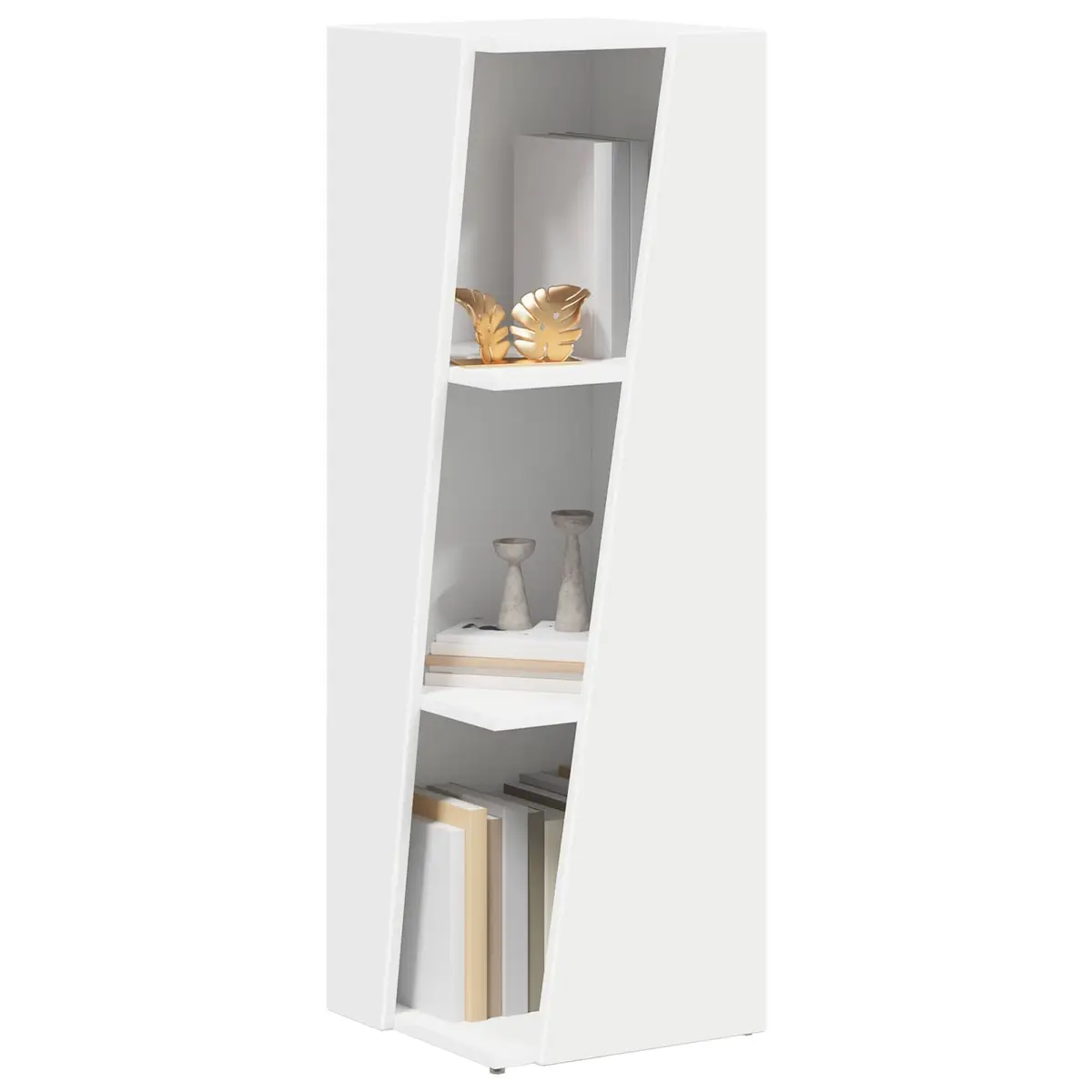 White Side Shelf Bookcase for Display and Storage