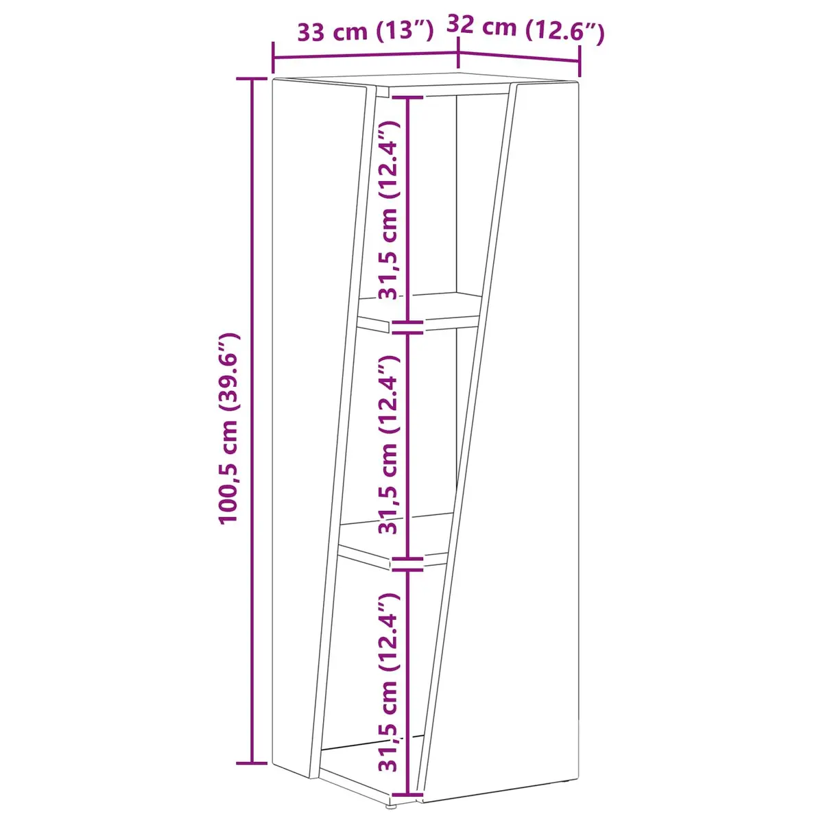 White Side Shelf Bookcase for Display and Storage