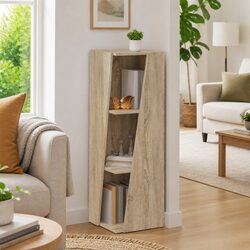 Durable Brown Engineered Wood Side Shelf Bookcase