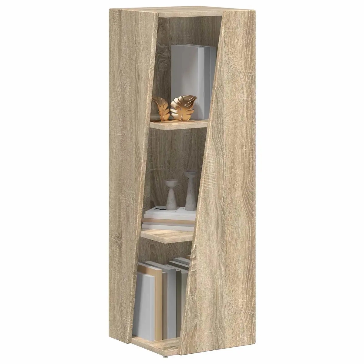 Brown Engineered Wood Side Shelf Bookcase