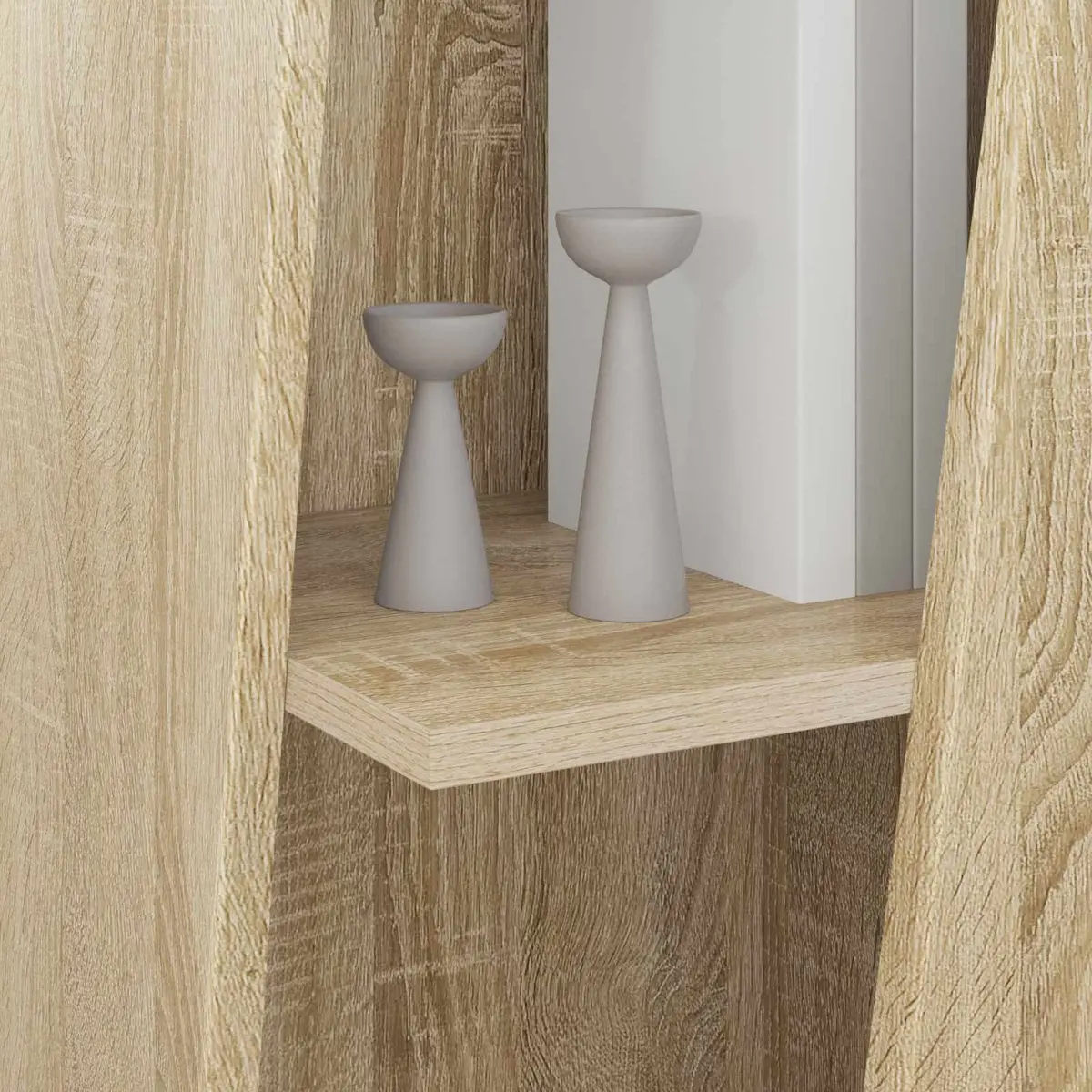Brown Engineered Wood Side Shelf Bookcase