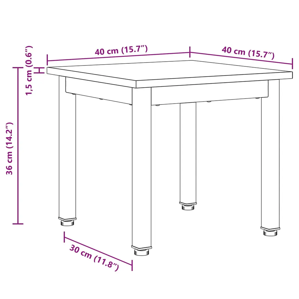 Black Rectangular Coffee Table with Sturdy Metal Legs