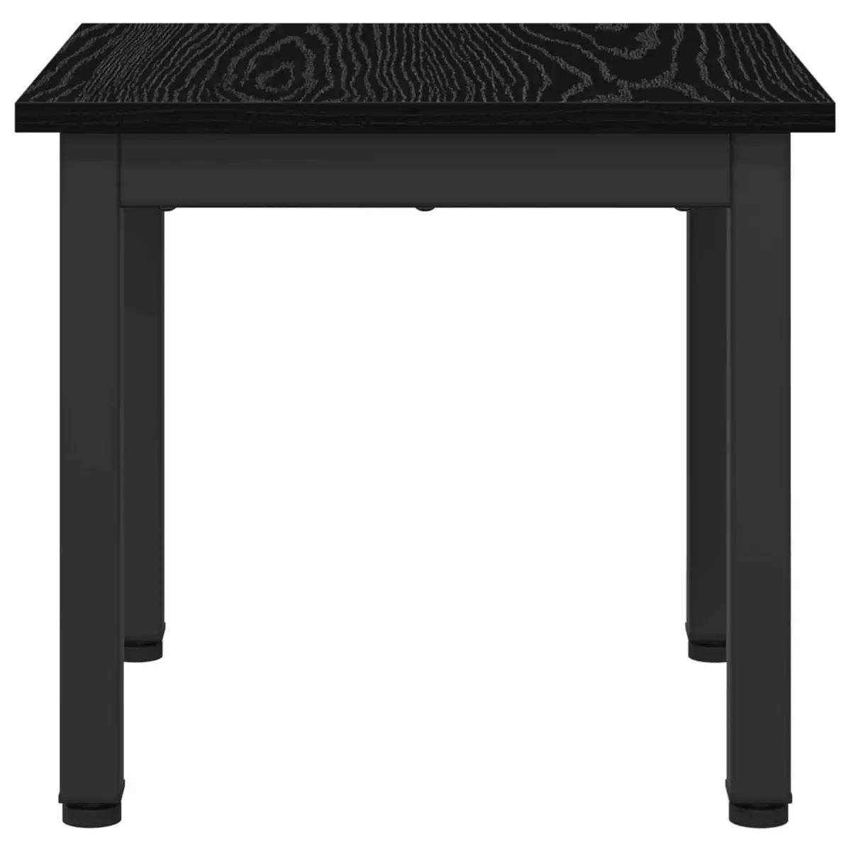 Black Rectangular Coffee Table with Sturdy Metal Legs