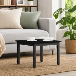 Modern Black Oak Rectangular Coffee Table for Living Rooms