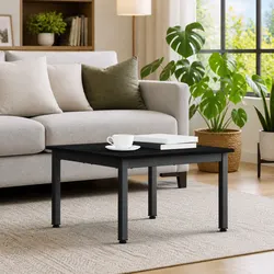 Rectangular Modern Coffee Table in Black for Living Spaces