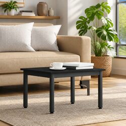 Black Coffee Table Modern Rectangular Living Room Furniture Engineered Wood