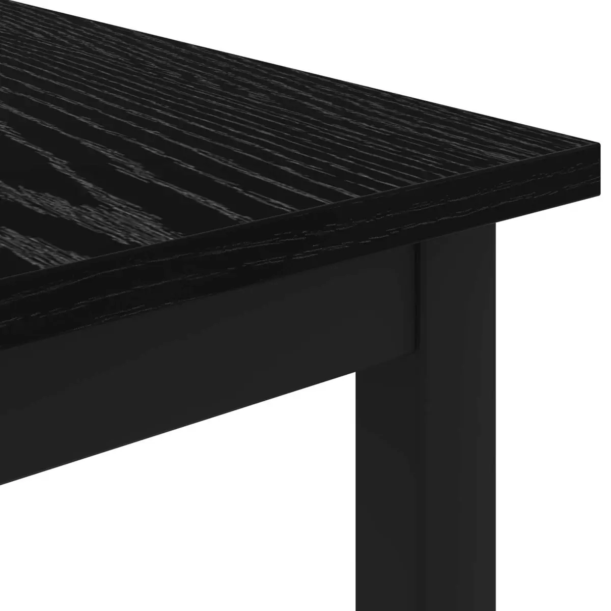 Coffee Table Black Rectangular Modern Living Room Accent Table Engineered Wood