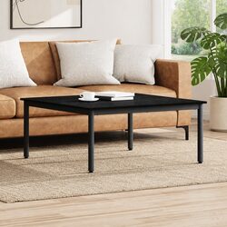 Modern Black Oak Coffee Table - 100x100x45cm