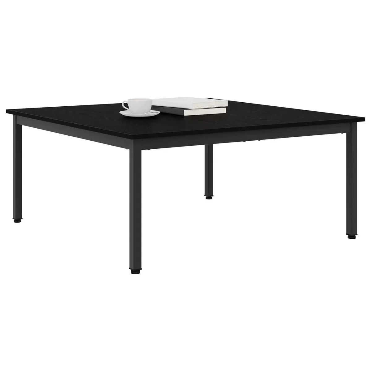 Coffee Table Black Oak 100x100x45cm Modern Living Room Accent Furniture