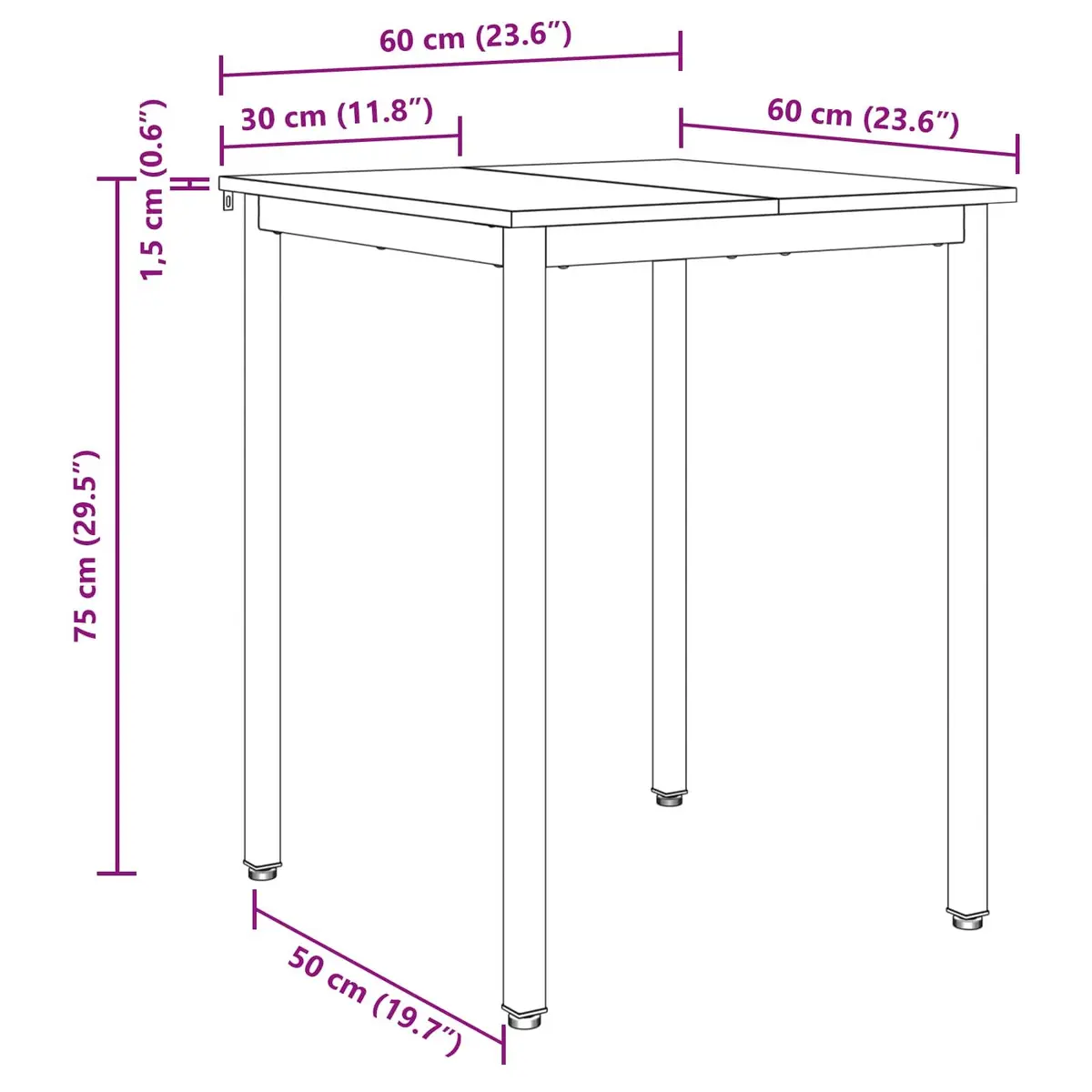 Dining Table with Durable Engineered Wood Surface