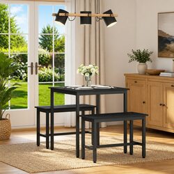 Durable Black Metal Frame Dining Table 70x70x75cm