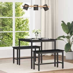 Black Metal Frame Dining Table 80x80x75cm