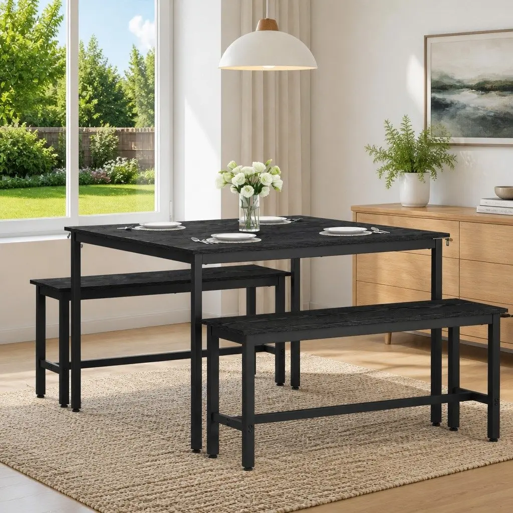 Dining Table with Engineered Wood Top 110x110x75cm
