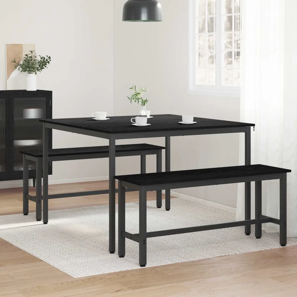 Dining Table with Engineered Wood Top 110x110x75cm