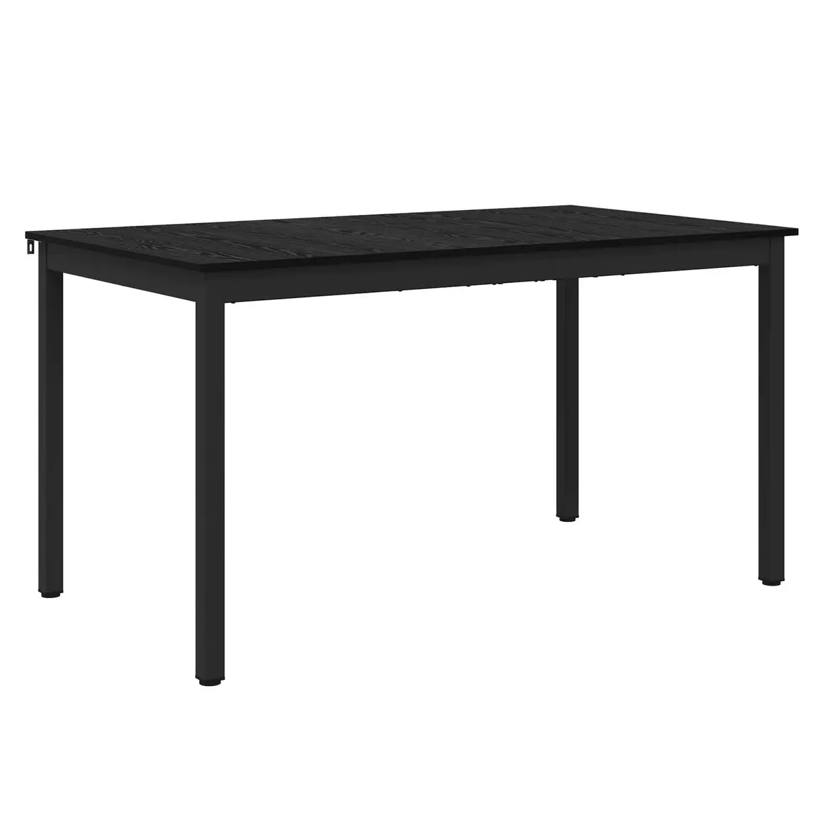 Rectangular Dining Table 140x80x75cm Black Metal Frame