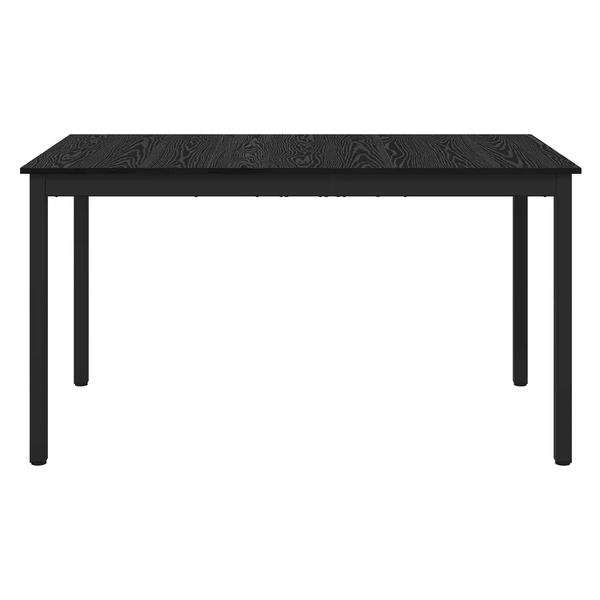 Rectangular Dining Table 140x80x75cm Black Metal Frame