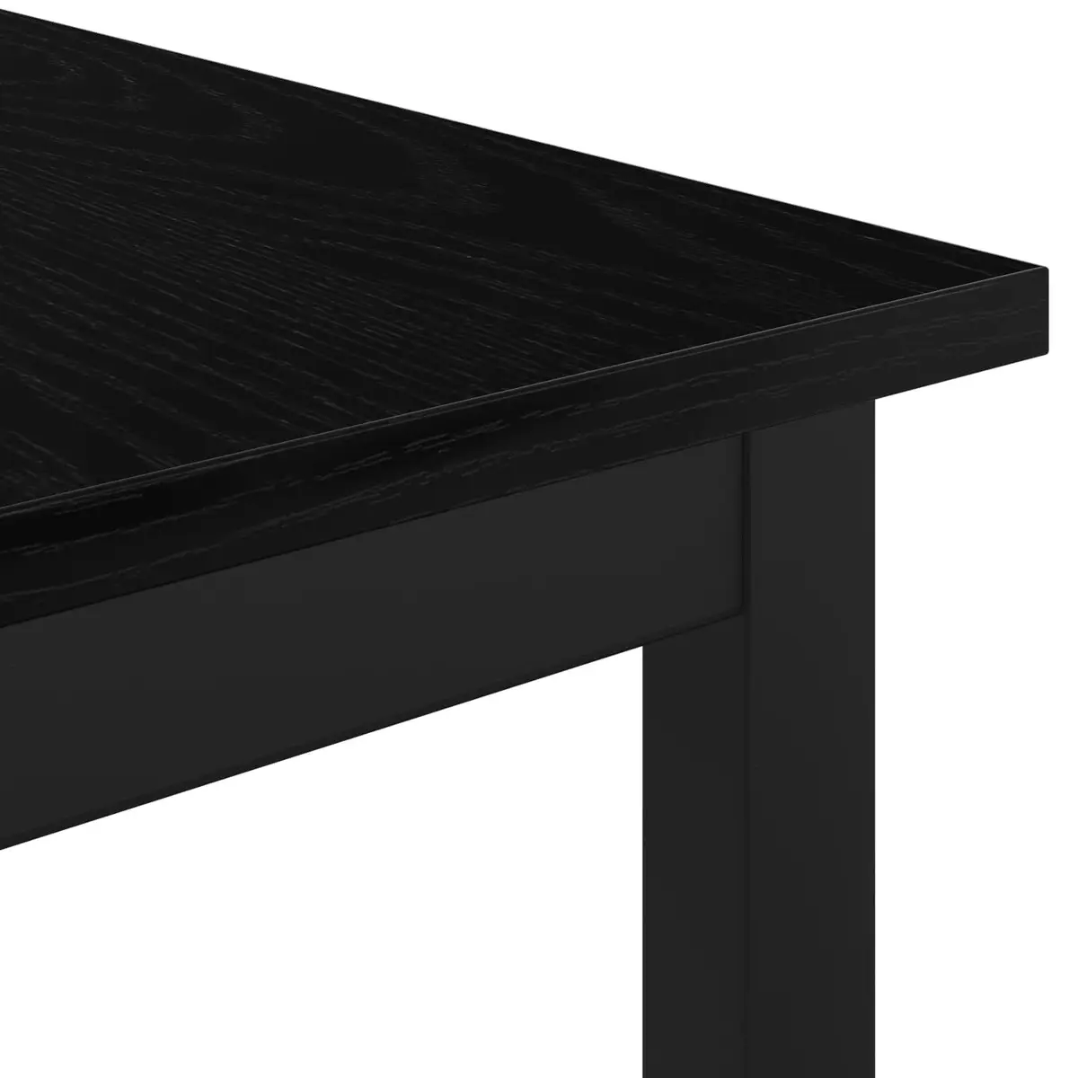Rectangular Dining Table 140x80x75cm Black Metal Frame