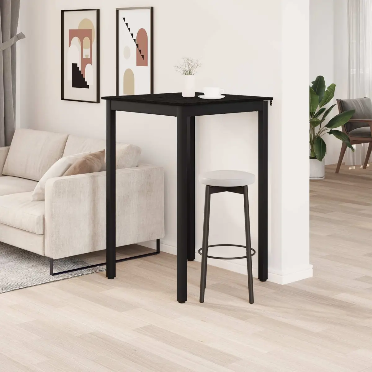 Black Rectangular Standing Bar Table for Dining