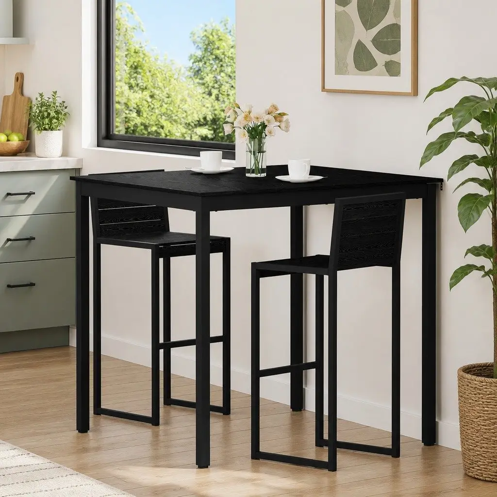 Rectangular Black Bar Table for Dining Spaces